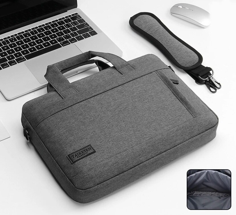 Business Laptop Bag Case Shoulder Tote Bag Notebook Bag Briefcase For 13 15 17 Inch Macbook Air Pro HP Huawei Asus Dell: 13" / GRAY