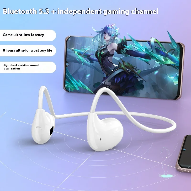 Cuffie a conduzione aerea, auricolari wireless bluetooth impermeabili, auricolari sportivi stereo over-ear con microfono, chiamate per uso quotidiano