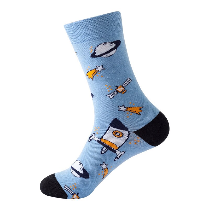 autumn and winter outer space socks 1 cotton socks couple tube socks cartoon alien socks: 15