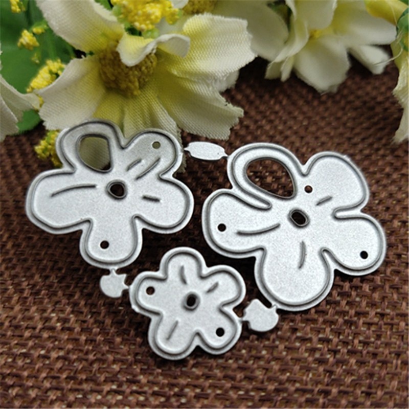 3 pièces cadre de fleur de cerisier matrices de découpe en métal pochoirs pour bricolage Scrapbooking décoratif gaufrage artisanat modèle de découpe