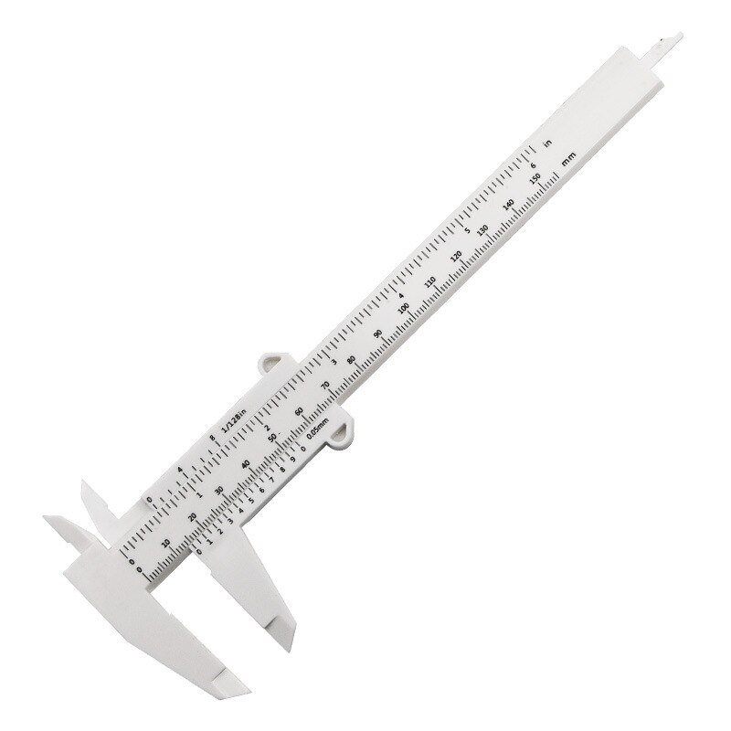 Calibradores Vernier de 0-150mm, regla de plástico de escala de doble regla para medición de joyería, herramientas de medición para estudiantes escolares, herramienta de mano: Naranja