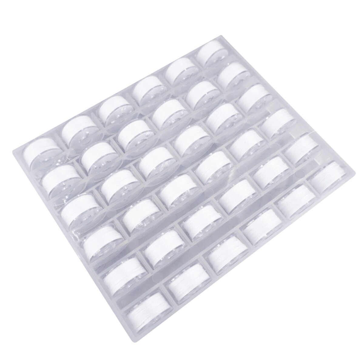36pcs Thread Bobbins With Clear Storage Box Bobbins Machine Spools Pre-Wound Bobbins Set For Household Sewing Machine: White