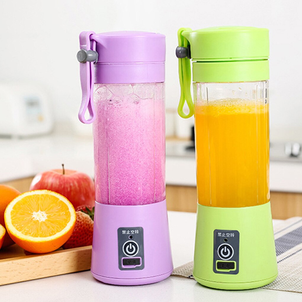 Portable Electric Juicer Machine 380ml Multifunction USB Fruit Juice Mixer Blender, Pink