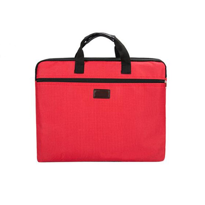 Portable document tasche leinwand A4 office zipper bag große kapazität männer frauen handtasche multi-schicht informationen tasche aktentasche treffen: red