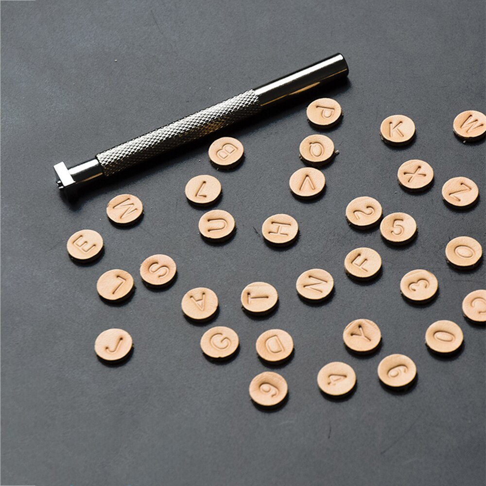 Juego de punzones de acero con letras del alfabeto y número, estampado de Metal, cuero, punzonado, bricolaje, Kit de cuero para manualidades, 36 Uds.