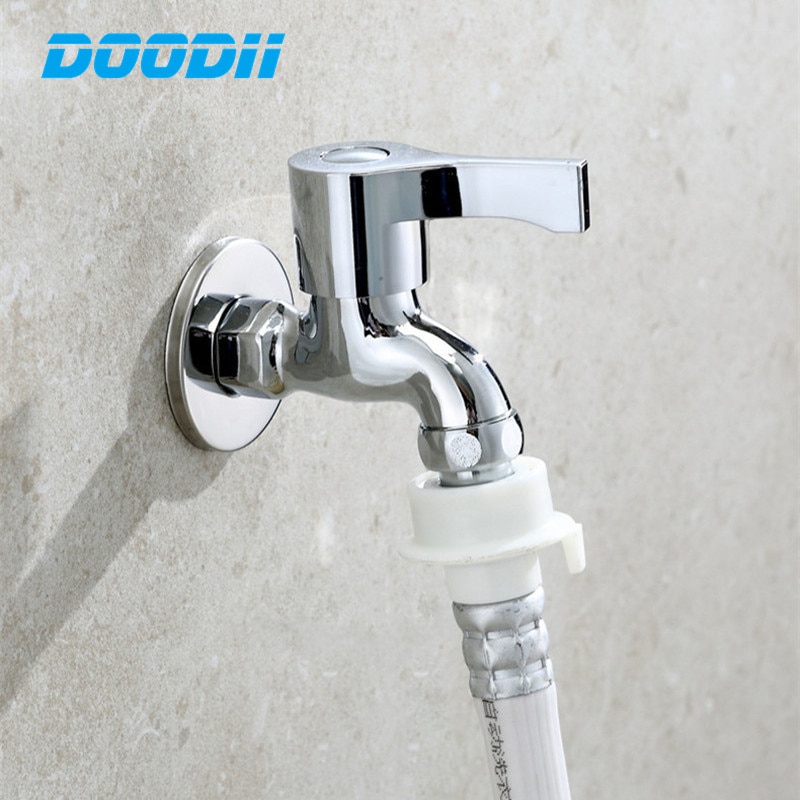 Modern Household Brass single cold tap Outdoor Faucet Garden Wall Bibcock Tap Bathroom Washing Machine mop taps DODI
