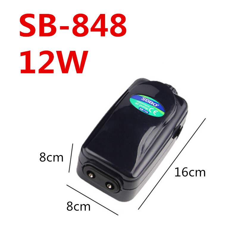 Powerful Silent Aquarium Mini Air Compressor Fish Tank Air Pump Adjustable Aquarium Oxygen Pump Aerator Air Bubble Maker Pump: SB848