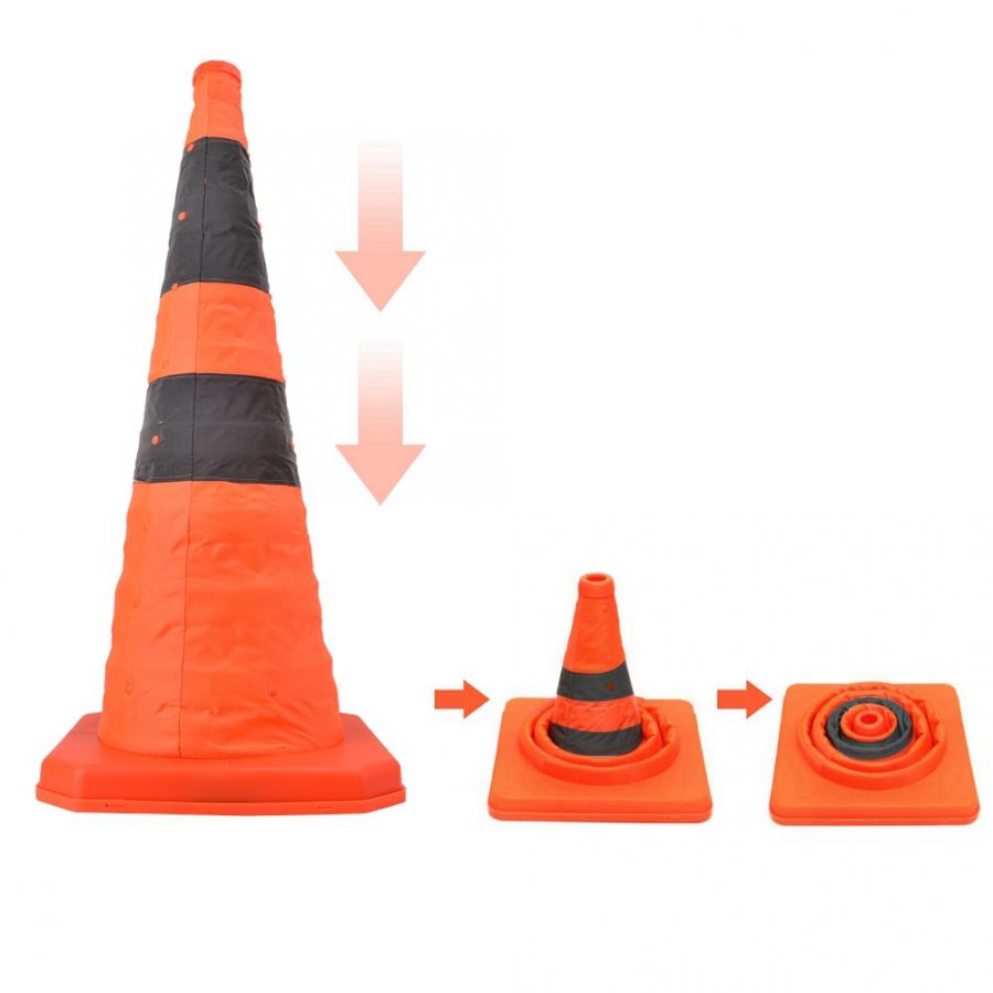 70cm vejtrafik sammenklappelige vejkegler trafik popper op med reflekterende strip sikkerhedssikkerhedskegler