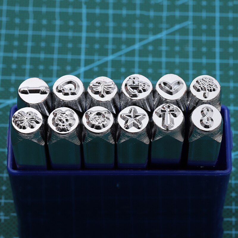 12 Pcs Metal Stamps Punch Stamping Tool Electroplated Hard Carbon Steel Tools For Stamp Punch For Leather Tools Marcazas: Little bear