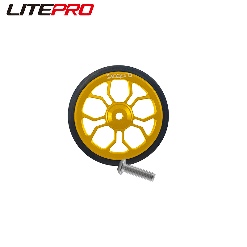 Litepro 3D Hollow 80mm Easy Pushing Wheels Spider Large Easy Wheel Modified sealed Bearing Wheel For Brompton Folding Bike: Red