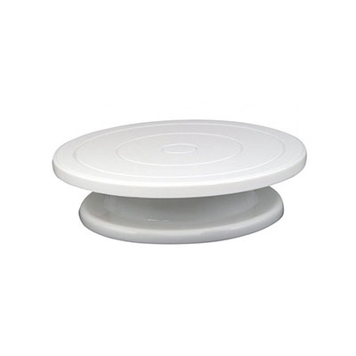 28cm antislip Plastic Taart Draaitafel Roterende Taart Roterende Tafel Ronde Keuken Bakken Tools: WHITE
