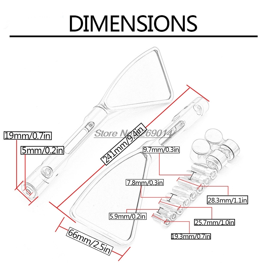 CNC Machining Process Aluminum Motorcycle Mirrors Side mirror for Accessories Yamaha Mt 125 Kawasaki Zr7 Honda Nc750X