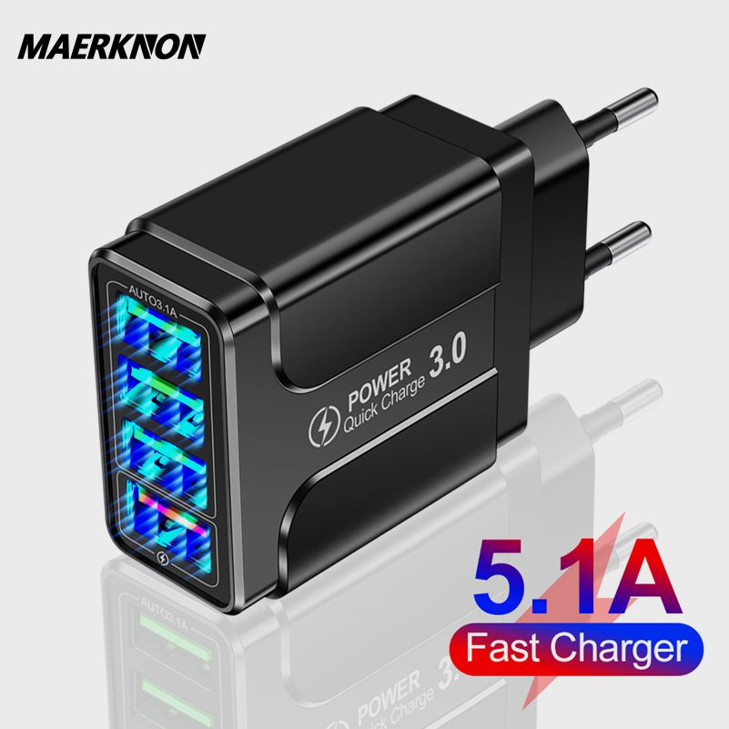 5.1A Usb Charger Quick Charge 4.0 Universele Reizen Mobiele Telefoon Oplader Voor Xiaomi Mi 11 Iphone Samsung Draagbare Oplader Adapter