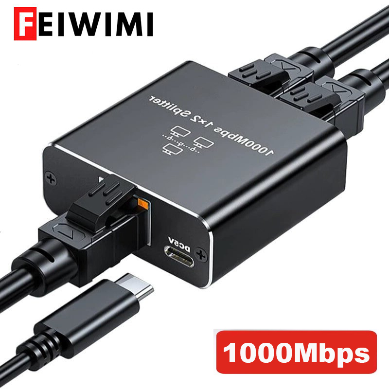 Gigabit ethernet splitter 1 to 2/3/4, 1000 mbps  rj45 lan internet splitter til computer/hub/switch/router/set-top boks/digital-tv
