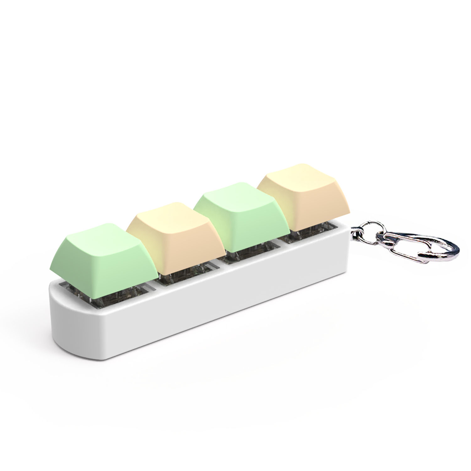 4Keys Mechanical Keyboard Axis Tester Finger Calming Keyborad Button DIY Keycaps Stress Relief Toy Office Decompression Keychain: Orange