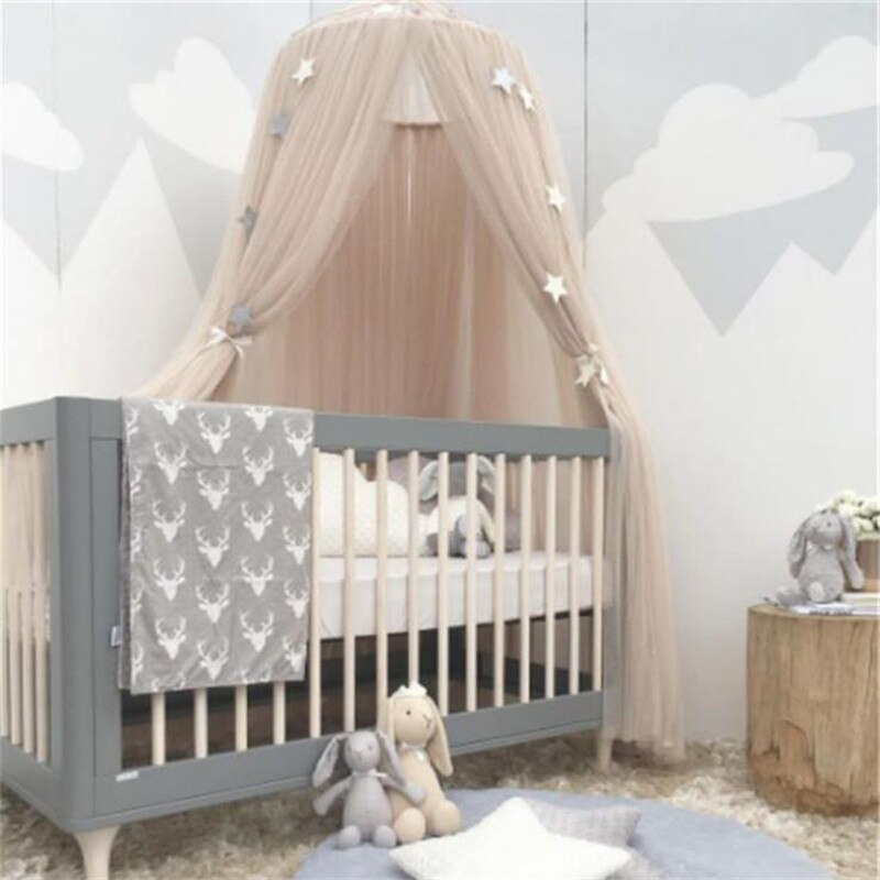 Di nuovo modo Del bambino Retine E Zanzariere Principessa cupola Letto A Baldacchino per Bambini Biancheria Da Letto Rotondo Del Merletto di Zanzara Netto per Il bambino Che Dorme 7 colori