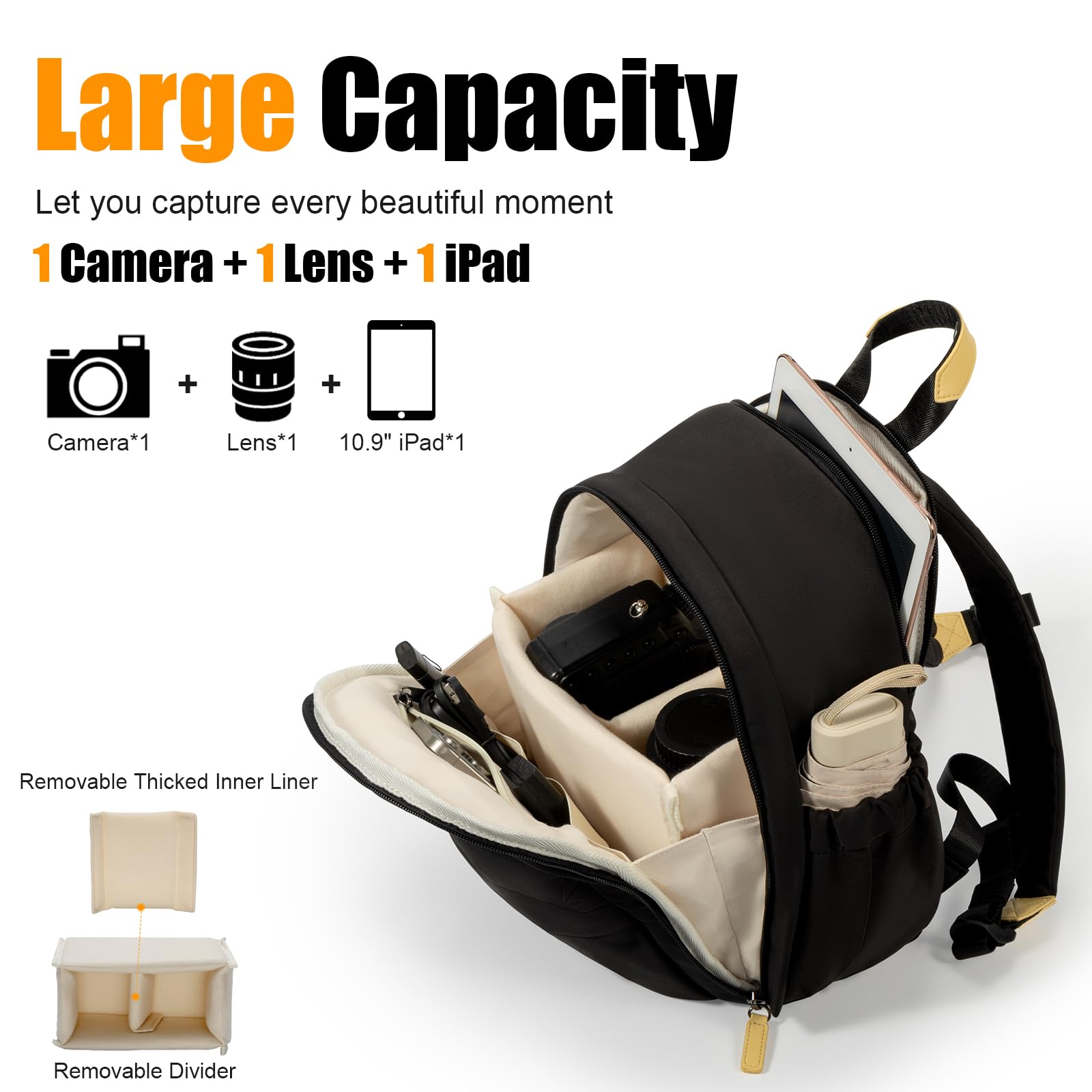 Camera bag backpack large capacity camera bag waterproof storage double shoulder camera backpack single lens reflex camera bag