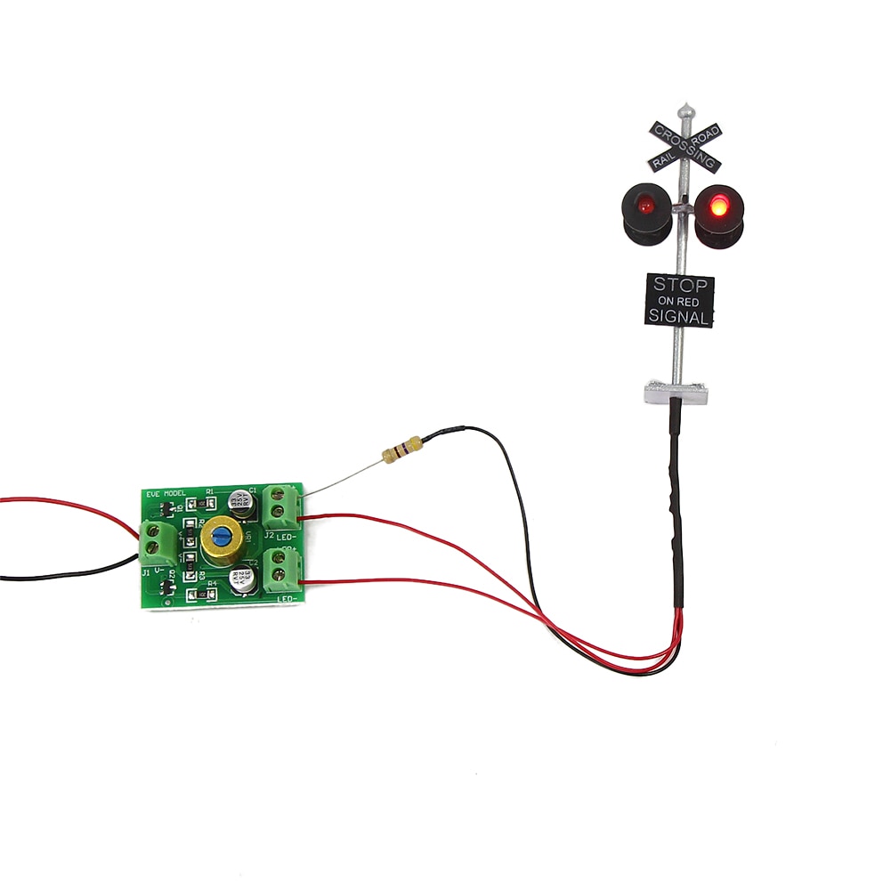 1lot O/HO/N Skala Modell Eisenbahn Block Signal Verkehrs Bahnübergang Signal 4 Köpfe Leds Made + Circuit Board Flasher
