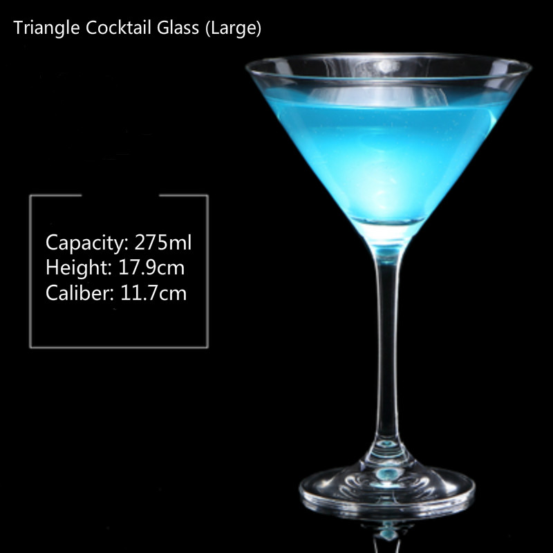 100-300ml 6 Styles Cocktail Glass Cup Wide Mouth Champagne Cup Dish Cup Goblet Martini Glass Wine Glass Bar Household Drink: 275ml