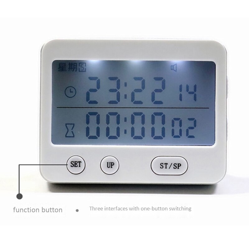Dual Screen Display Timer Alarm Clock Tomato Timer Silent Vibration 99 Hour Timer