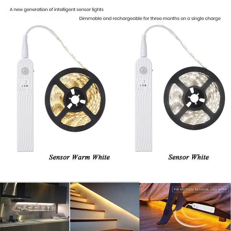 battery rechargeable body sensor 5V waterproof led2835 lamp with smart LED light bar wardrobe cabinet light