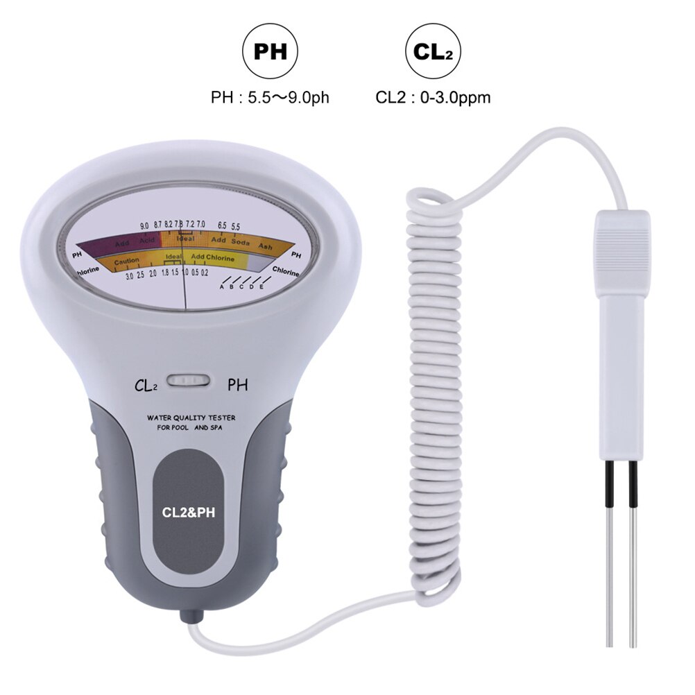 Swimming Pool Water Tester Spring Pool Spa Aquarium Portable PH Meter Residual Chlorine Detector CL2 Chlorine Tester