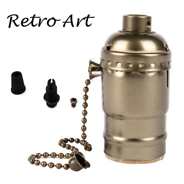 Loft Vintage Retro Licht Socket Antieke Metalen Lamphouder met rits schakelaar E27/E26: Bronze / E26