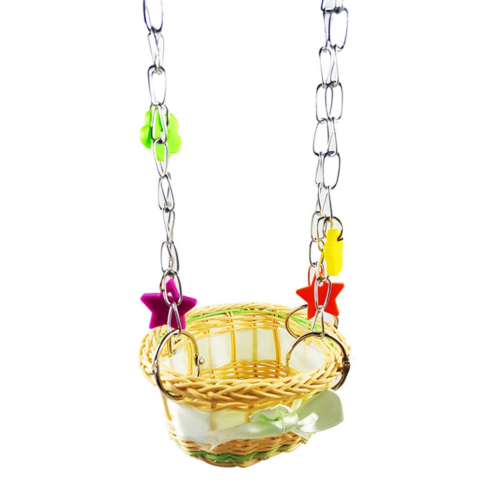 Pet Bird Parrot giocattoli per maglieria a mano uccello pappagallo letto Sling Chain amaca giocattoli gabbia pendente Decor per arrampicata e mordere: B