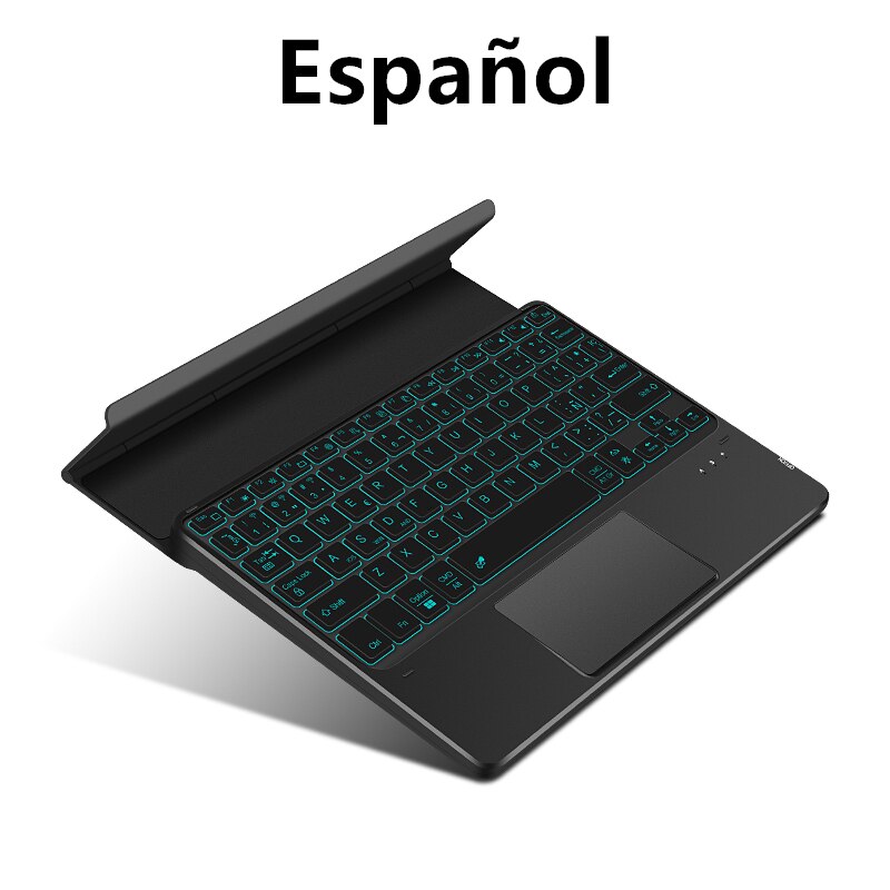 TouchPad Tastatur Hintergrundbeleuchtung Bluetooth Für Oberfläche Pro 8 7 6 5 4 3 X Gehen 2 DELL HP Asus LG NOKIA T20 BOOX CHUWI Tablet Fall: Spanish Black