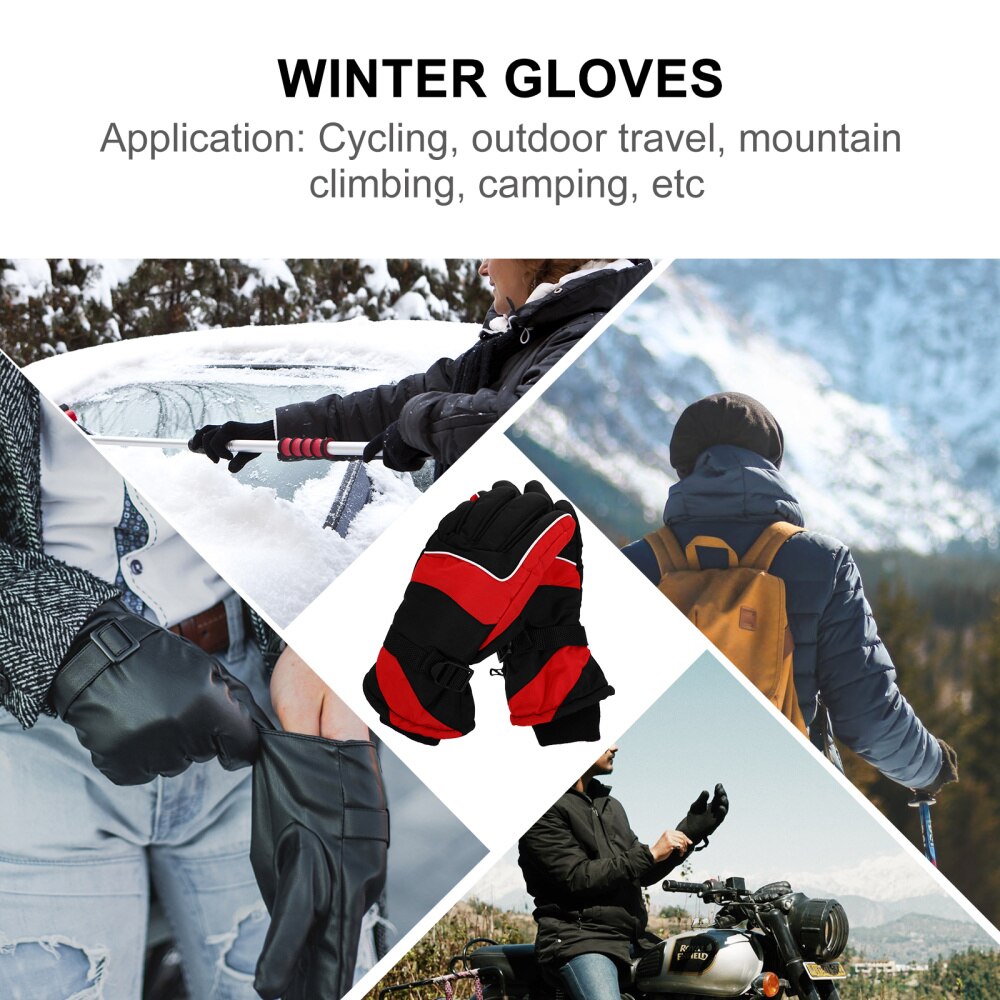 1 par de guantes de esquí de invierno cálidos para esquiar ciclismo