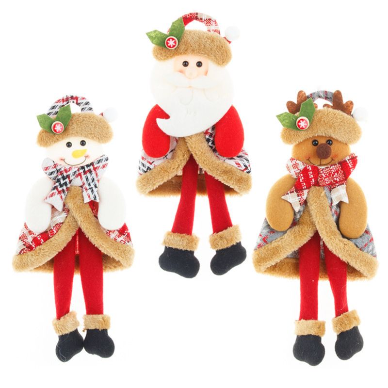 3 Stks/set Kerstboomversiering Kerstman Sneeuwpop Opknoping Pop Hanger Ornamenten