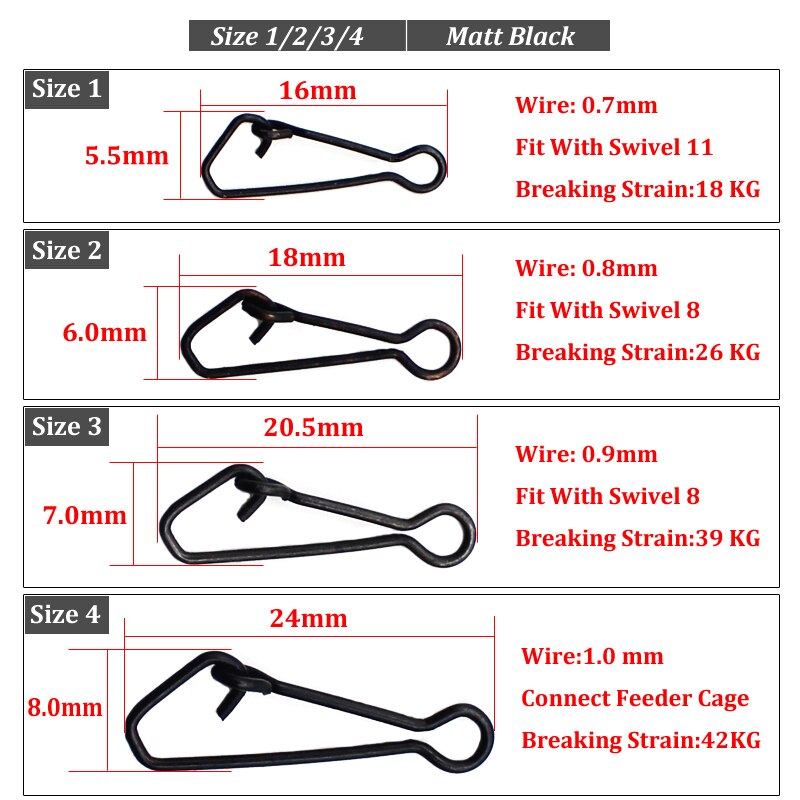 20 Stuks Karpervissen Quick Snap Haak Leader Swivel Clips Haak Aas Connector Clips Voor Karpervissen Rigs Maken Visgerei accessoires