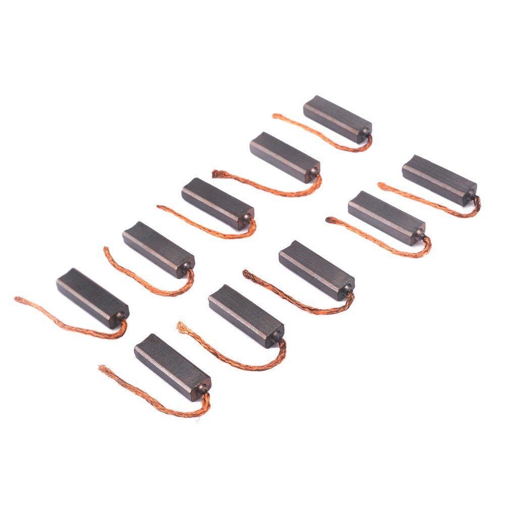 10 pcs Geleidende Koper Koolborstels Wire Leads 4.5*6.5*20mm voor Generator Generic Elektrische Motor Duurzaam mini Carbon Borstel