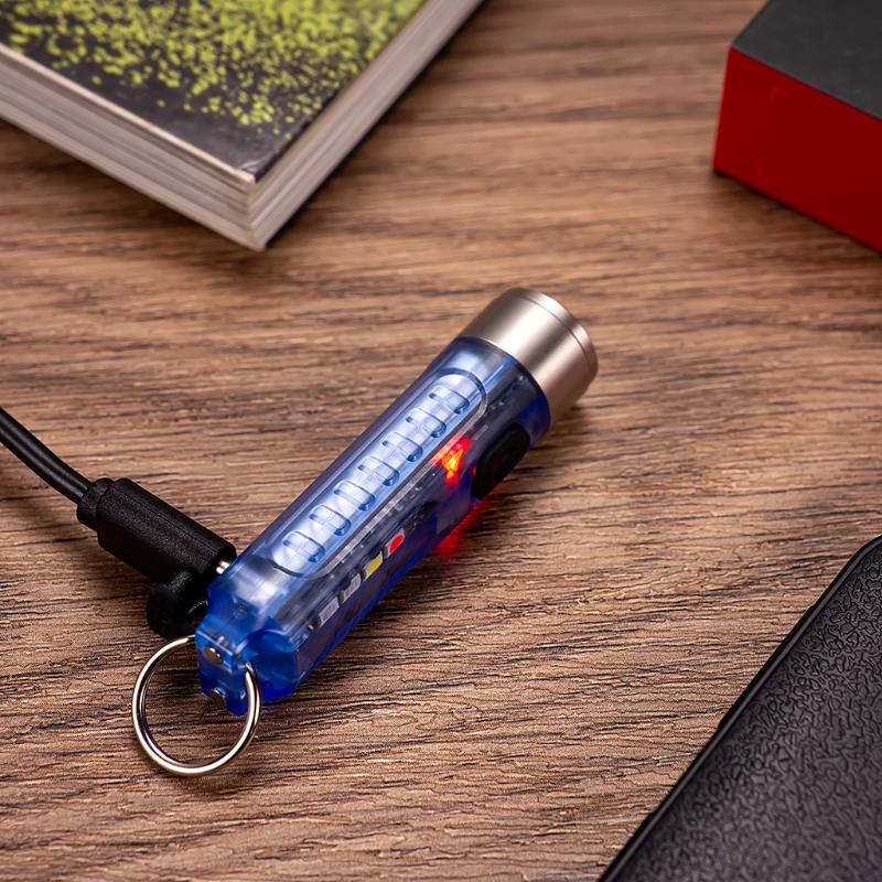 Powerful Mini LED Flashlight Keychain Bright Torch USB Rechargeable Pocket Light