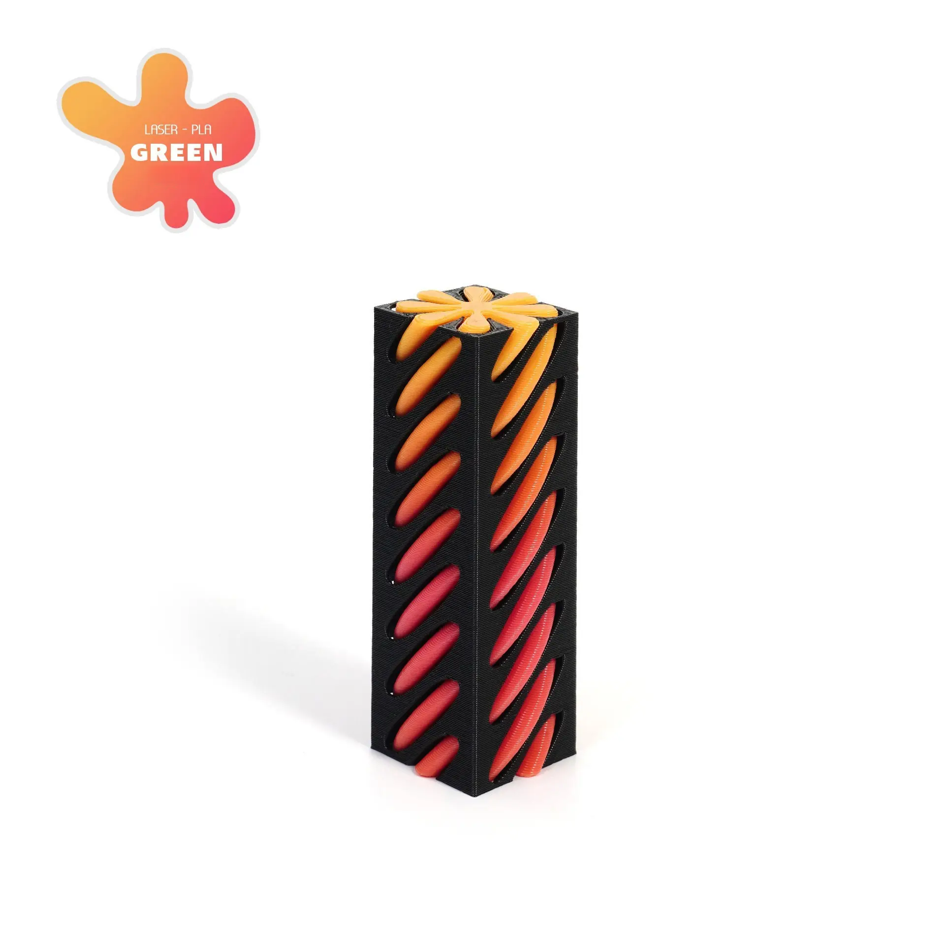 3D Printed Pyramid Impossible Pass-through Sculpture Square Pillar Helix Screw Fidget Toy Spiral Cone Decompression Ornament: light yellow