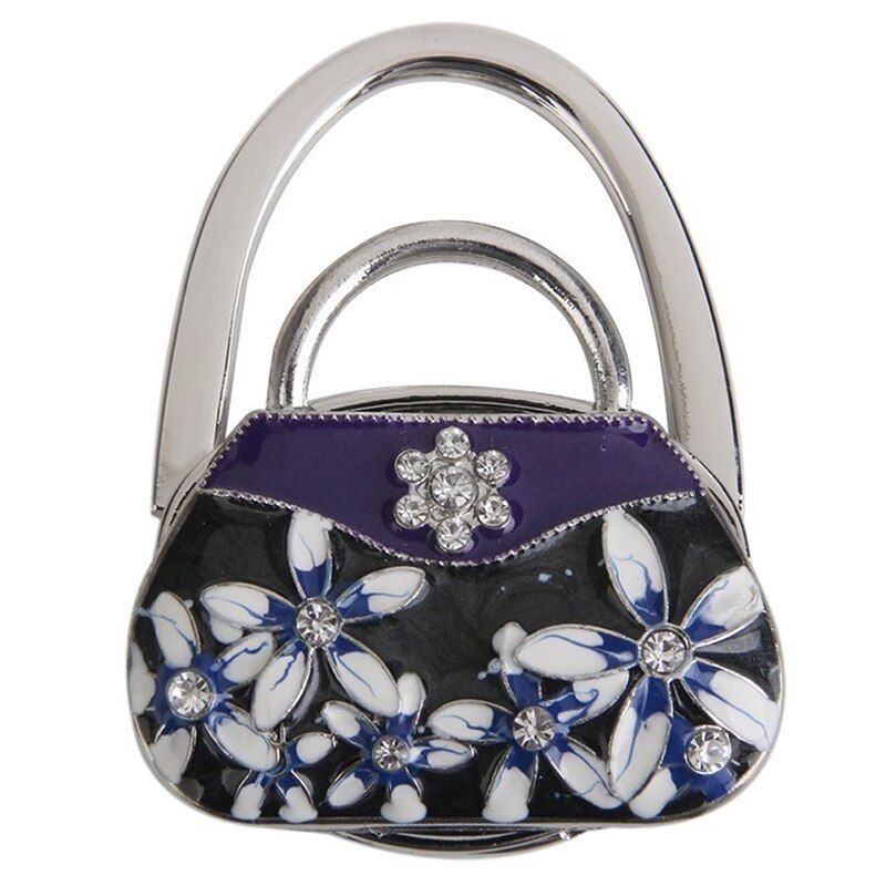 Tas Haak Porselein Folding Handtas Purse Bag Tafel Haak Hanger Holder White Room Accessoires Haken: Zwart