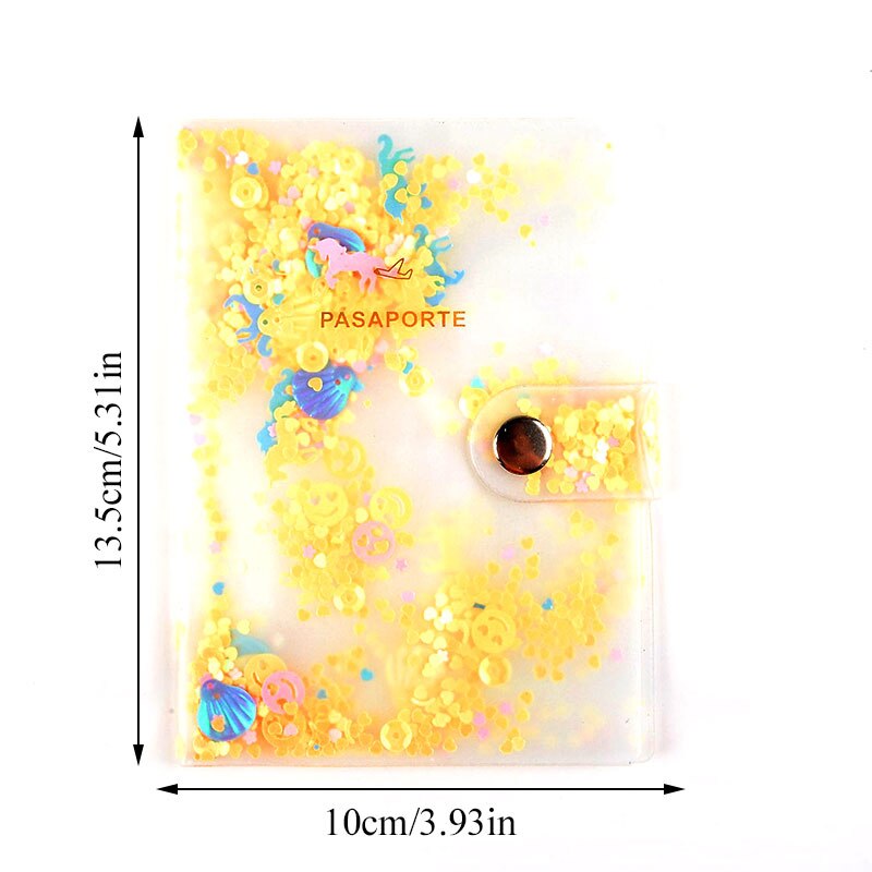 passeport à paillettes couvre accessoires de voyage carte de crédit bancaire ID sac passeport porte-affaires Paillette femmes PVC étui portefeuille