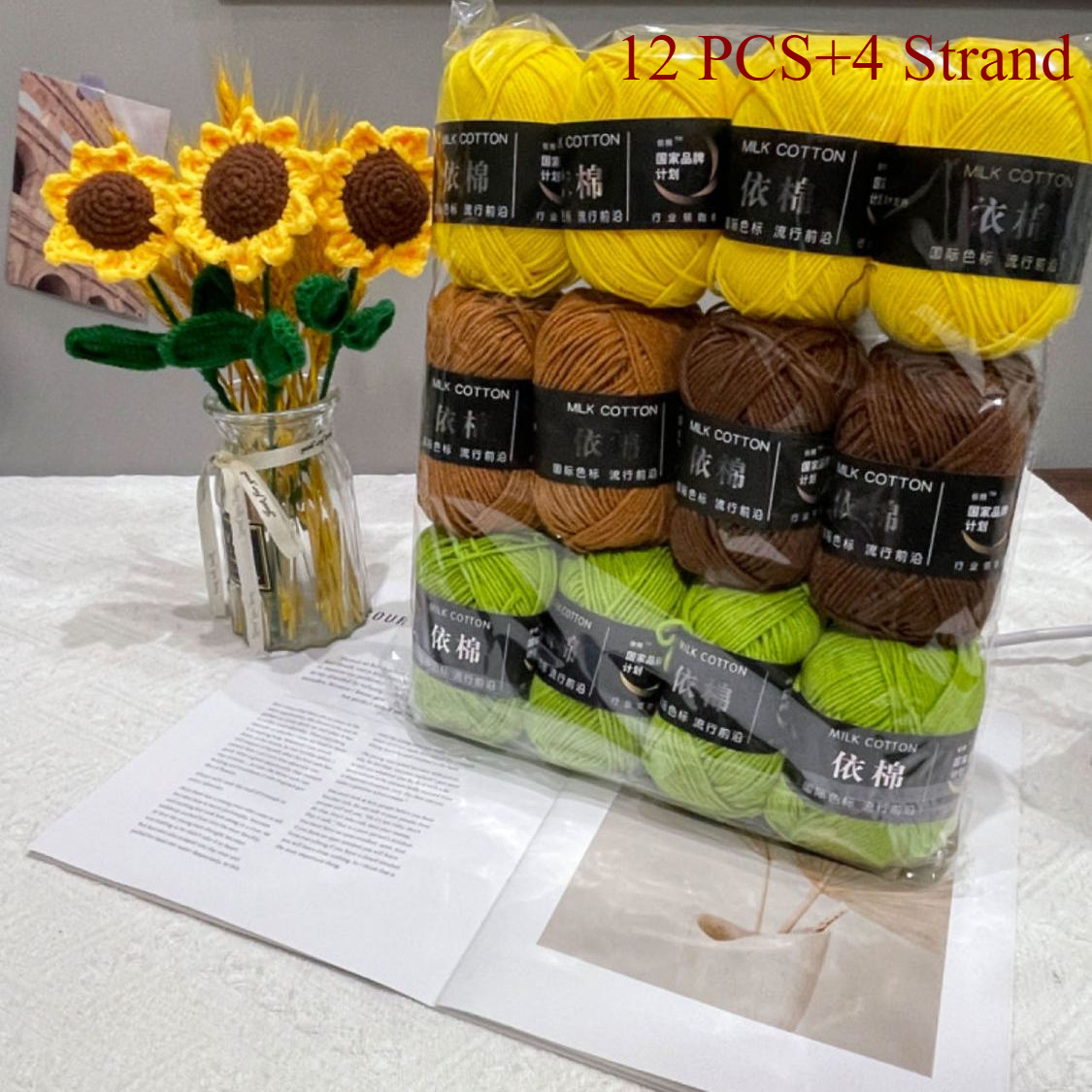 12 pièces fil volumineux Crochet ensemble Viscose mélange fil pour tricot à la main écharpe laine épaisse tricot bricolage coton Crochet fil