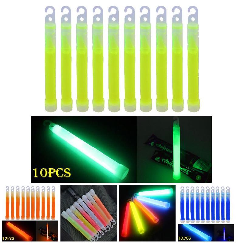 Barra luminosa de 6 pulgadas para productos químicos, barra de luz multicolor para decoración de emergencia, acampada, fiestas, clubes, suministros químicos fluorescentes, 10 unids/lote