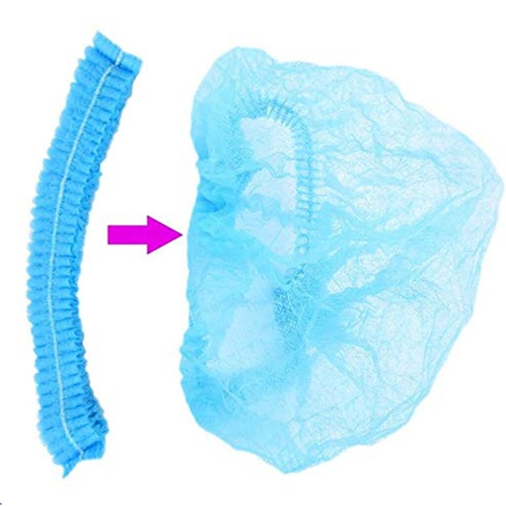 10Pcs Disposable Kitchen Food Catering Hair Net Cap Non Woven Anti-Dust Hat