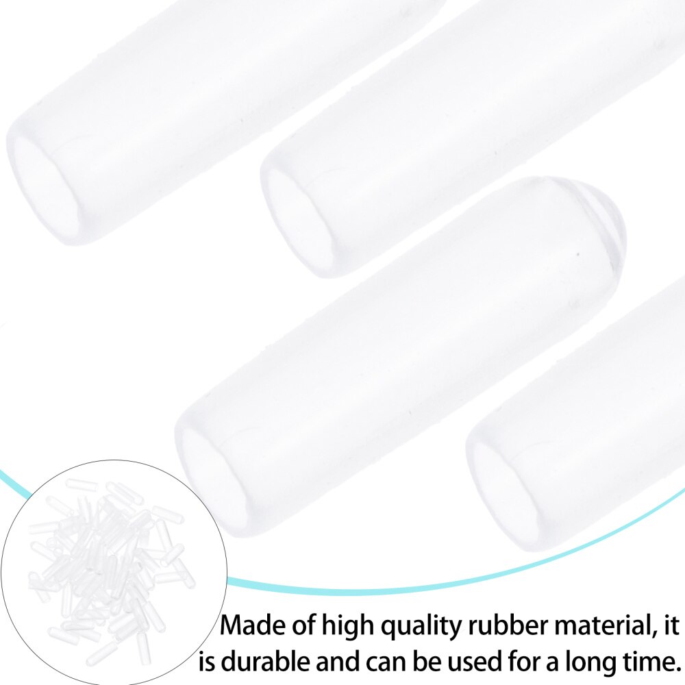 200Pcs Vaatwasser Rack Cap Duurzaam Mini Flexibele Vervanging Transparante Beschermende Cap Ronde End Cap Tip Tine Cover Voor Plank