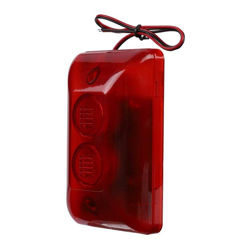 sirena alarma 12V 15W Wired Strobe Siren Sound Alarm Strobe Flashing Red Light Sound Siren for Home Hotel siren