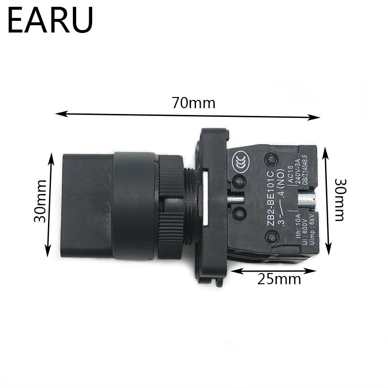 XB2-ED21 XB2-ED25 XB2-ED33 XB2-ED53 2/3 Positie 1NO/1NC 1NO/2NO Vergrendeling Self-Lock Kortstondige Selector Rotary Push knop Schakelaar