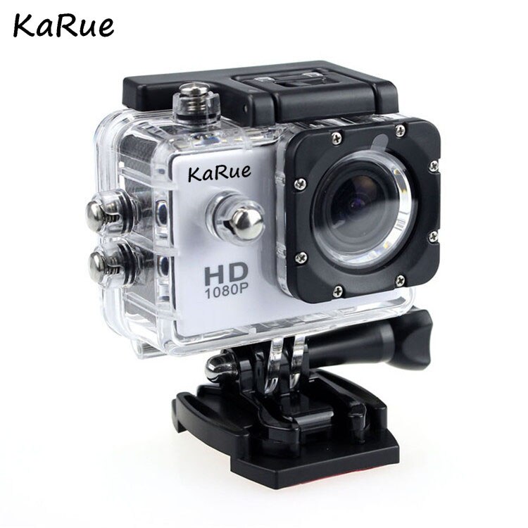 KaRue Action camera 2.0" 90D underwater waterproof Helmet Cam Camera Sport Cam 720P 12MP Resolution 30M Waterproof: White / 1 battery 1 charger