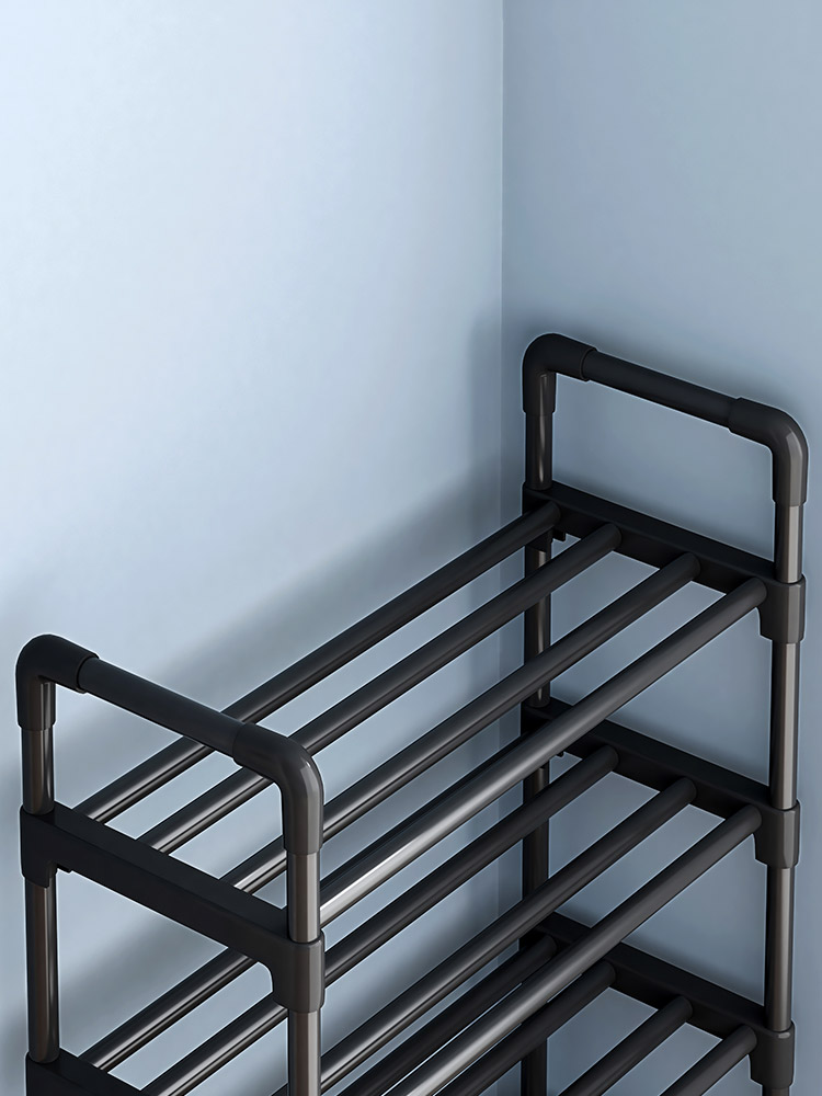 Black Elevated Shoe Rack Small Simple Multi-layer Shoe Cabinet Home Entrance Rental Housing Dormitory Storage Rack