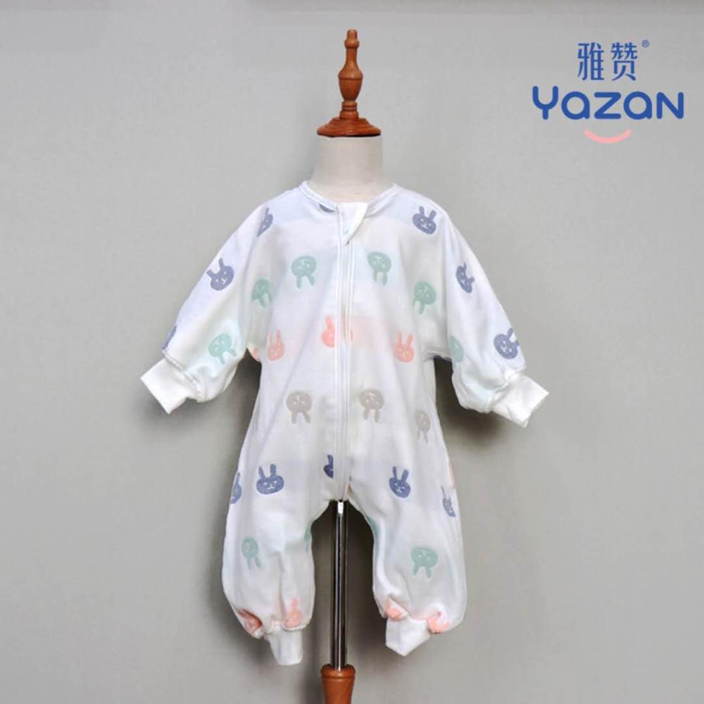 Algodão gaze saco de dormir bebê musselina algodão infantil verão dos desenhos animados para a criança dormir saco crianças cama pijama macio macacão: S