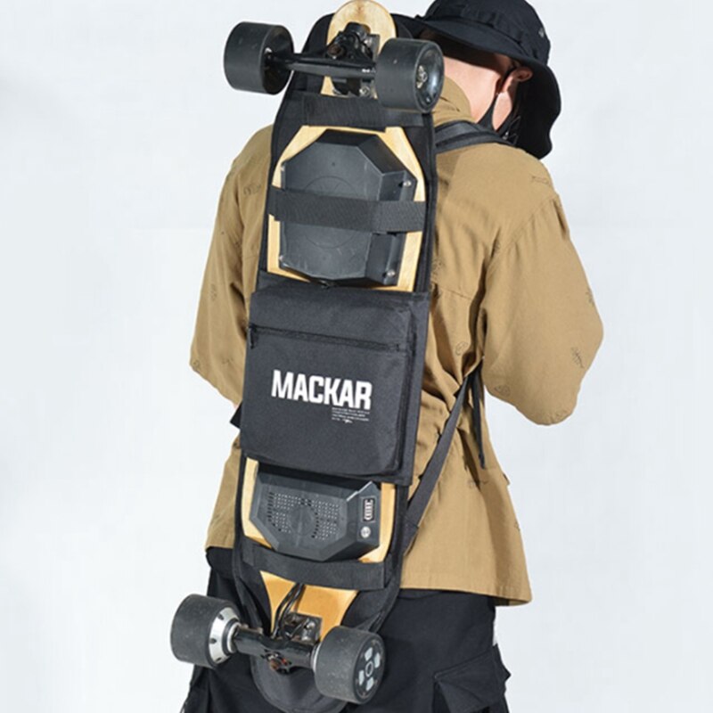 MACKAR – sac à dos de Skateboard électrique SIMPLE et populaire, plaque Plate, Double épaule, pliable et réglable de 37 pouces