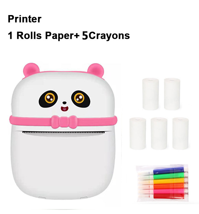 Portable MINI Printer Thermal Print Photo Pocket Thermal Label Printer 58mm Printing Wireless Bluetooth Android IOS Printers: pink-5