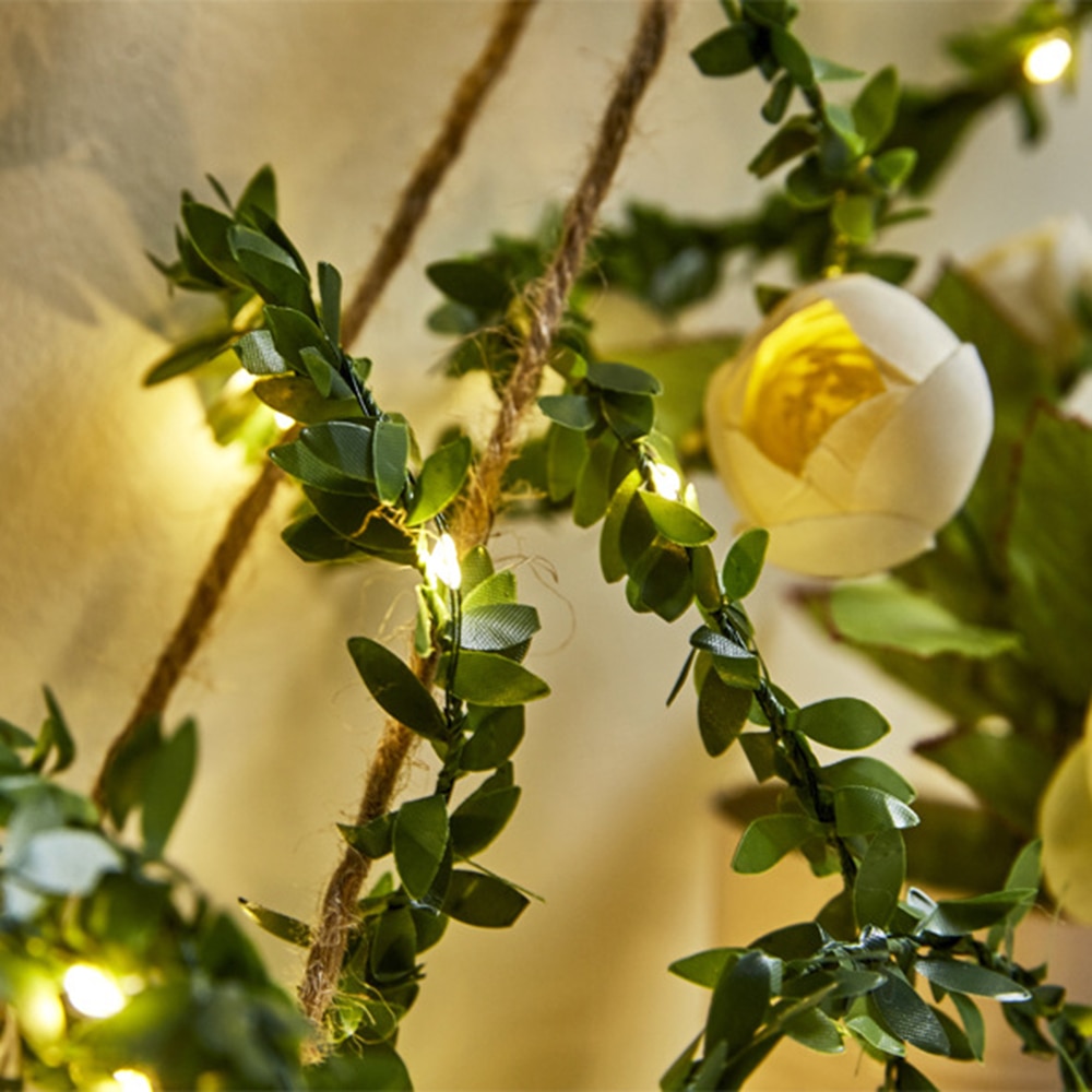 Fairy kleine bladeren slinger licht op batterijen led koperdraad kerstverlichting wieden feestdecoratie 2m/3m/5m/10m led string
