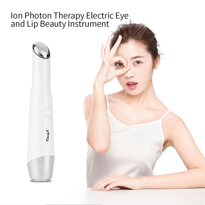 Trillingen Oog Massager Led Photon Lichttherapie Oogzorg Bar Ionische Warming Eye Lifting Massage Stok Lip Schoonheid Instrument